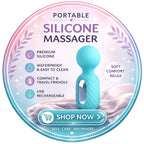 Premium Silicone Portable Mini Handheld Massage Wand - Rechargeable Wellness Powerful Small Massager