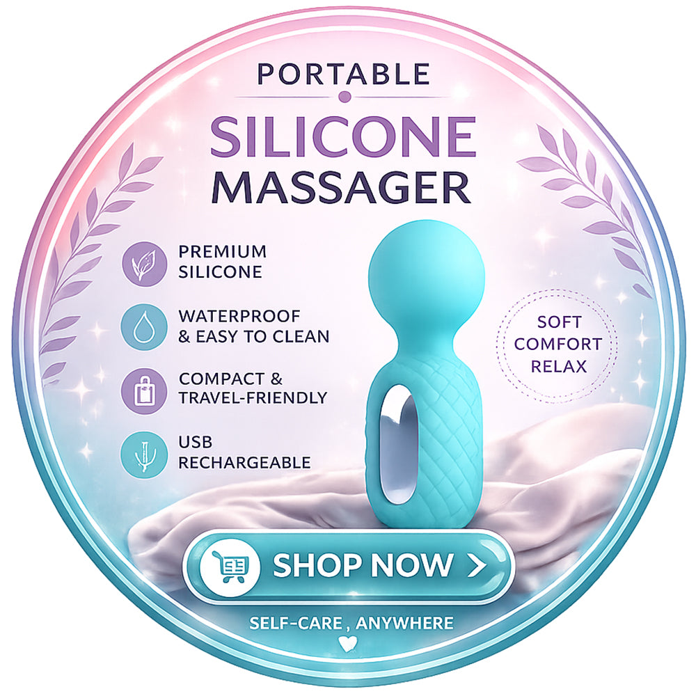 Premium Silicone Portable Mini Handheld Massage Wand - Rechargeable Wellness Powerful Small Massager