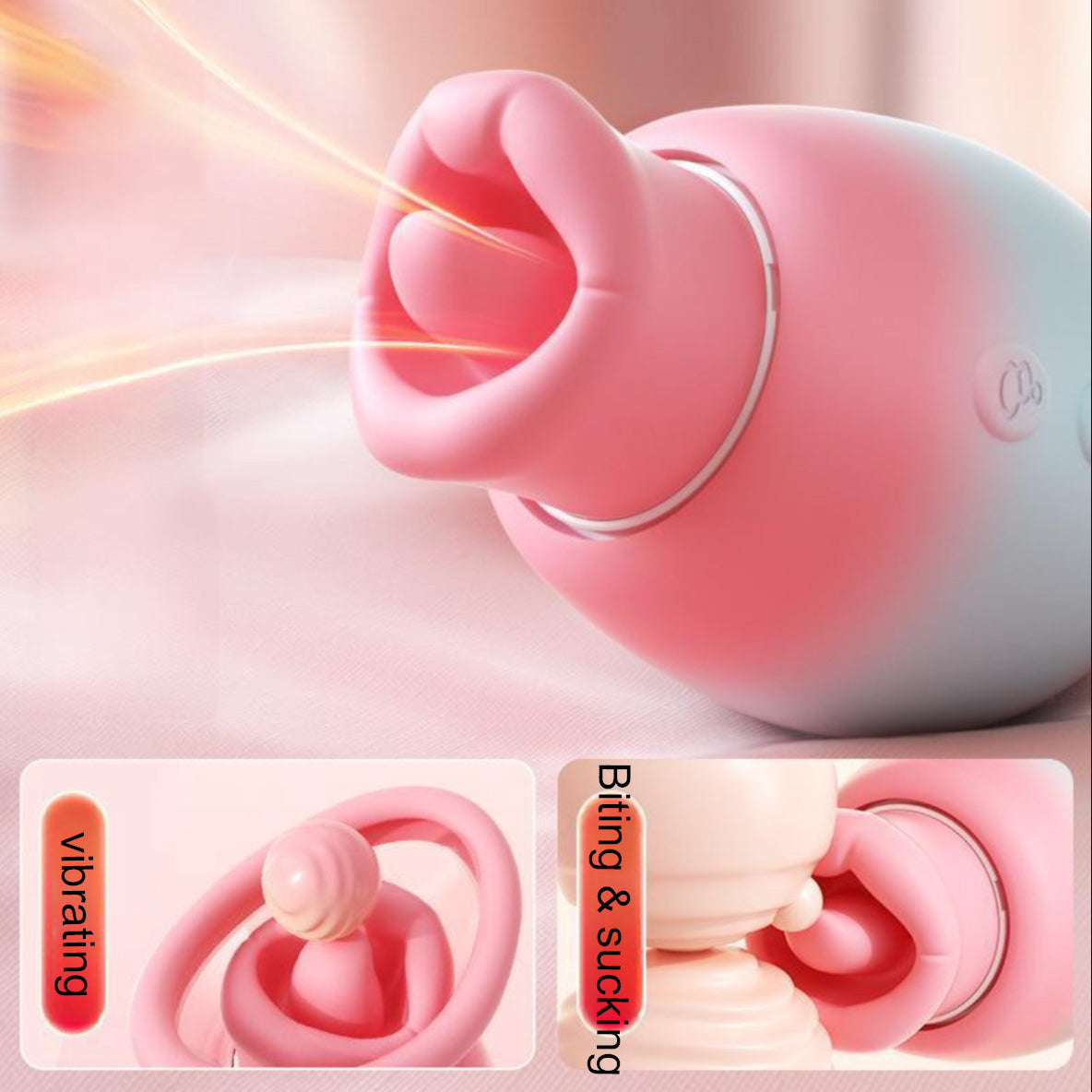Rechargeable Personal Wellness Suction Massager With Soft Flexible Tip- Gradient Pink