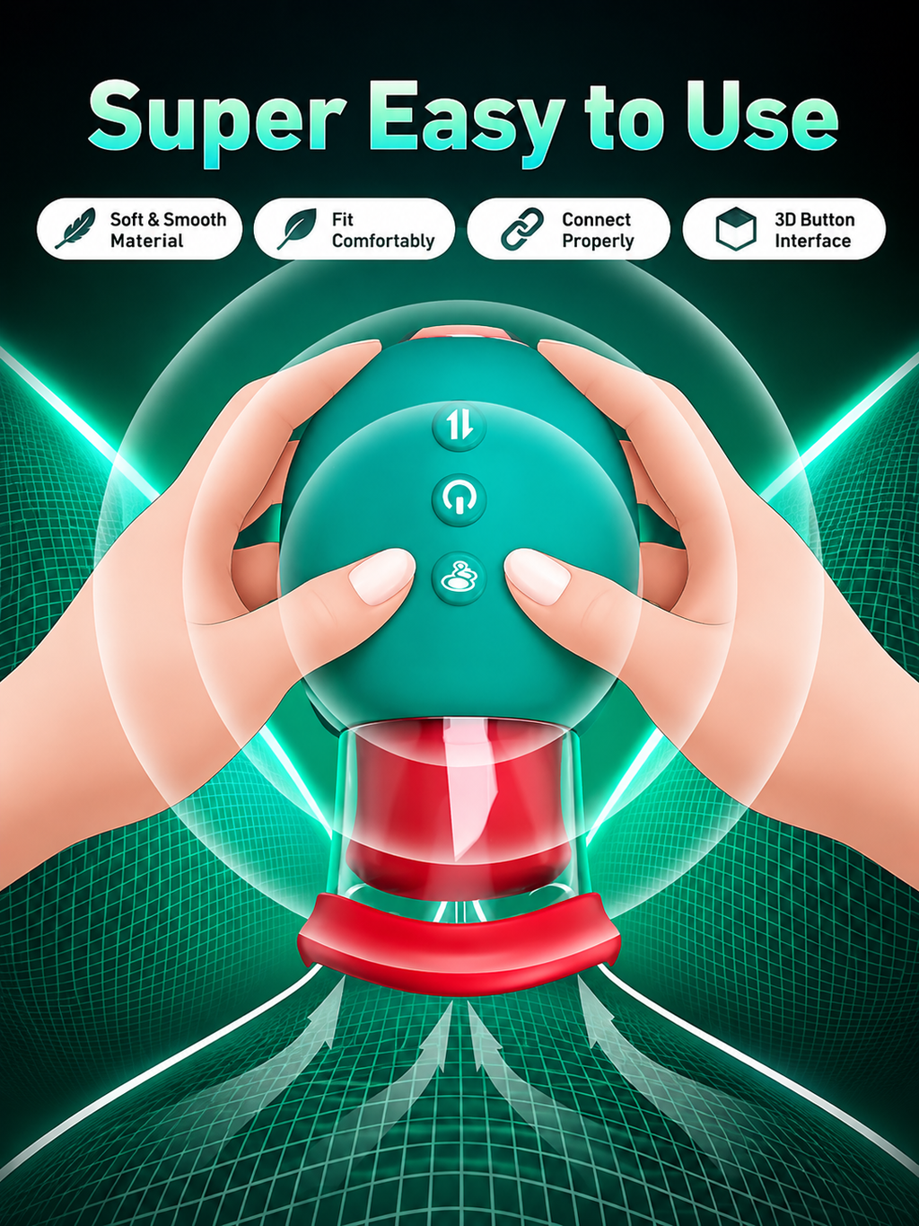 Rechargeable Personal Wellness Suction Massager With Soft Flexible Tip