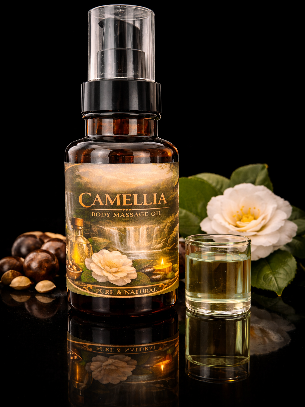 Scented Camellia Massage Oil Pure, Fragrance,Lightweight, Non-Greasy | 4.06 fl oz (120 ml) (Copy)