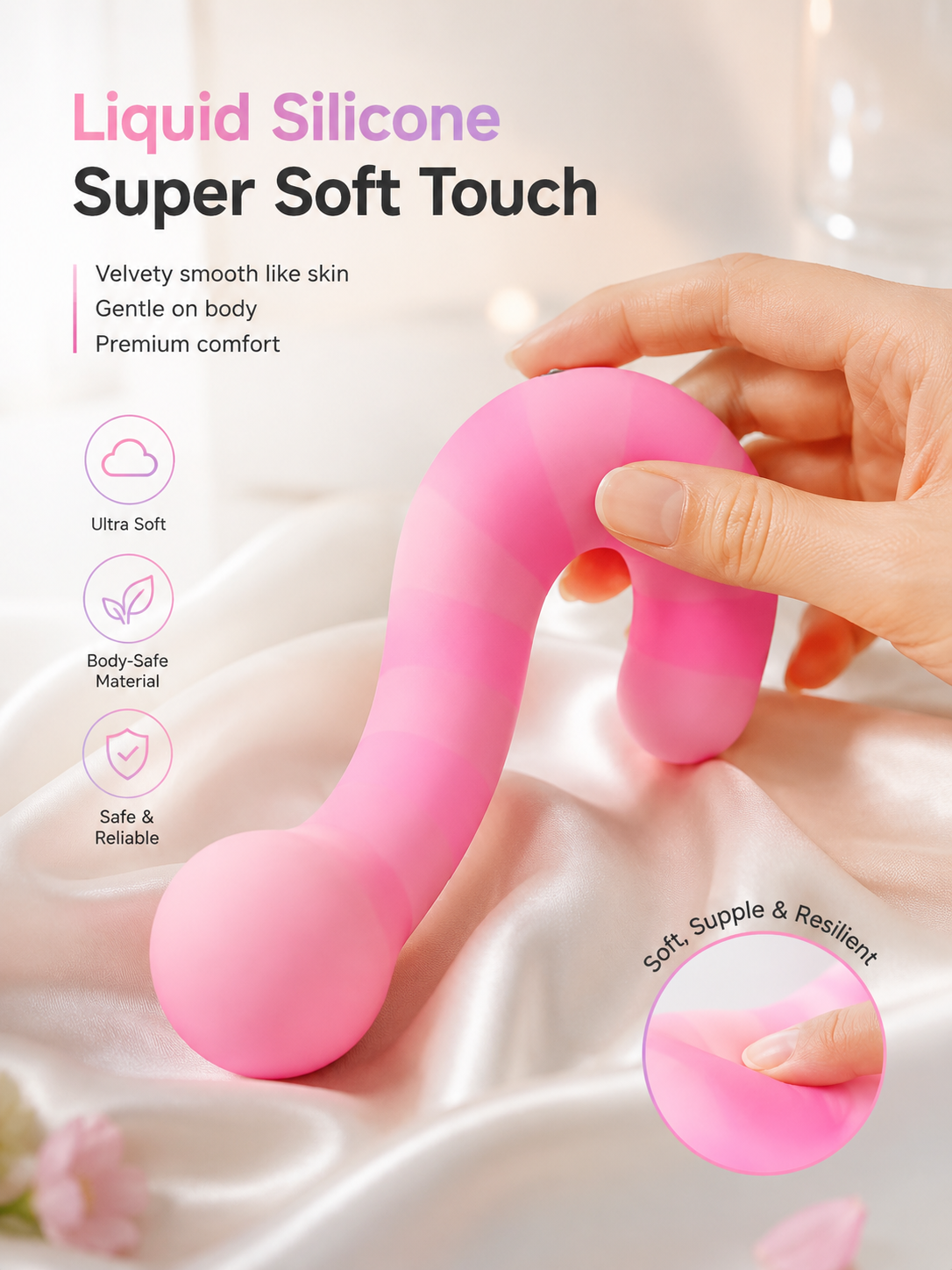 Dual Motors Ultra Soft Liquid Silicone Smart App Controlled Personal Massager With 9 Vibrations