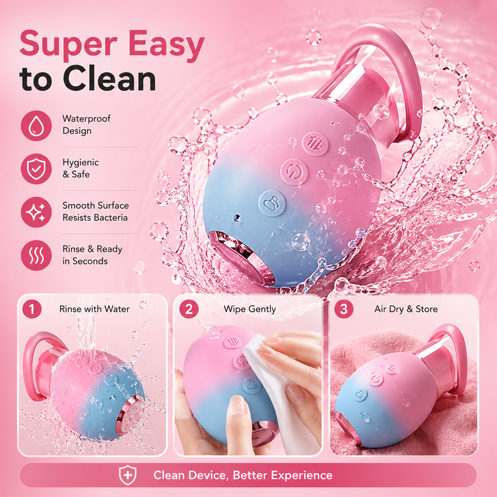 Rechargeable Personal Wellness Suction Massager With Soft Flexible Tip- Gradient Pink