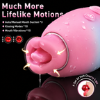 Rechargeable Personal Wellness Suction Massager With Soft Flexible Tongue- Gradient Pink