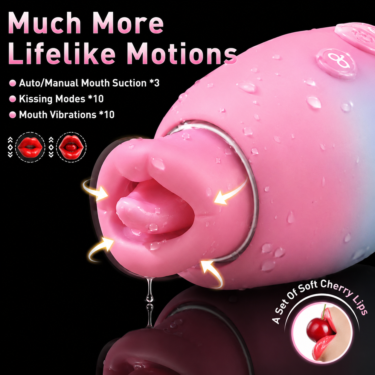Rechargeable Personal Wellness Suction Massager With Soft Flexible Tip- Gradient Pink