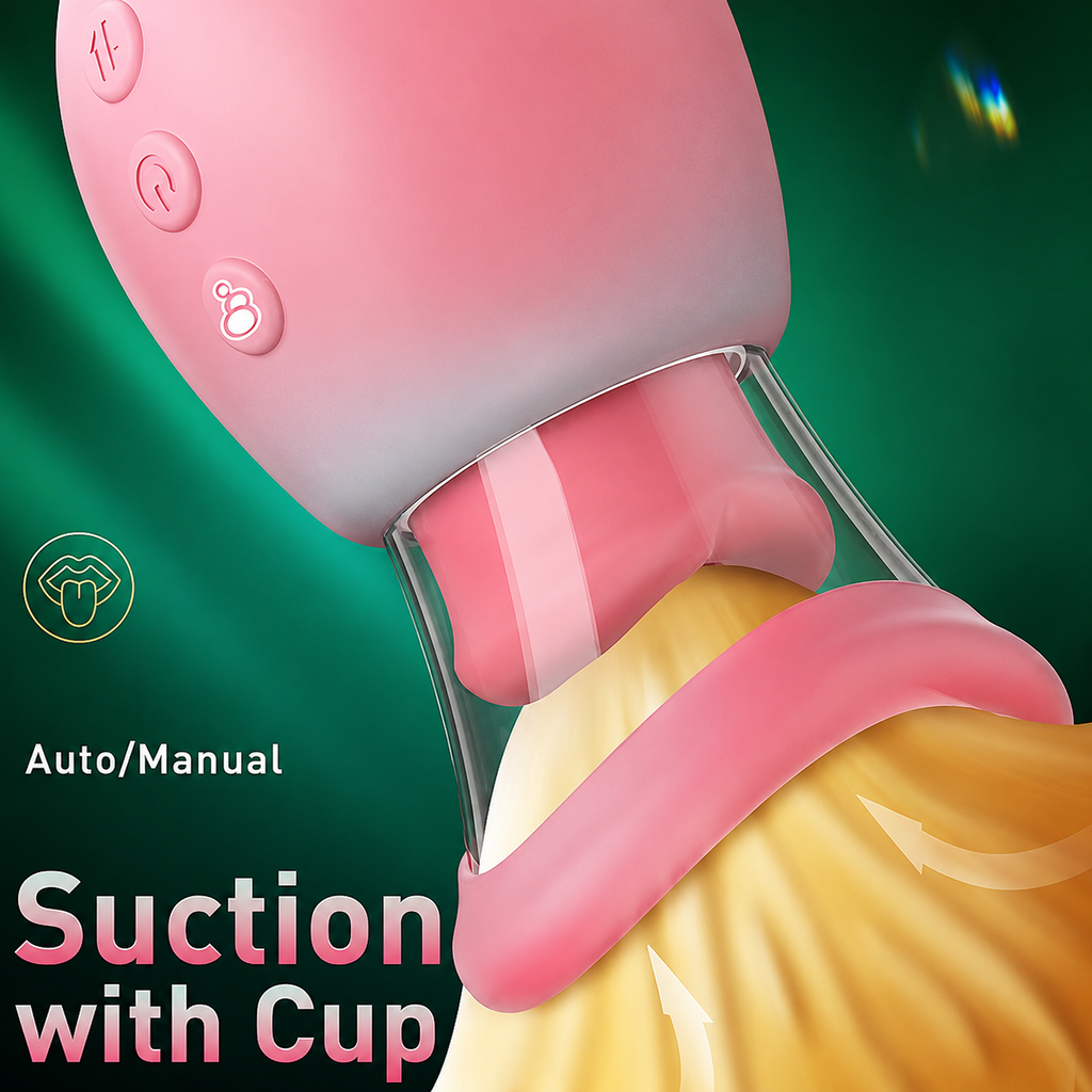 Rechargeable Personal Wellness Suction Massager With Soft Flexible Tip- Gradient Pink
