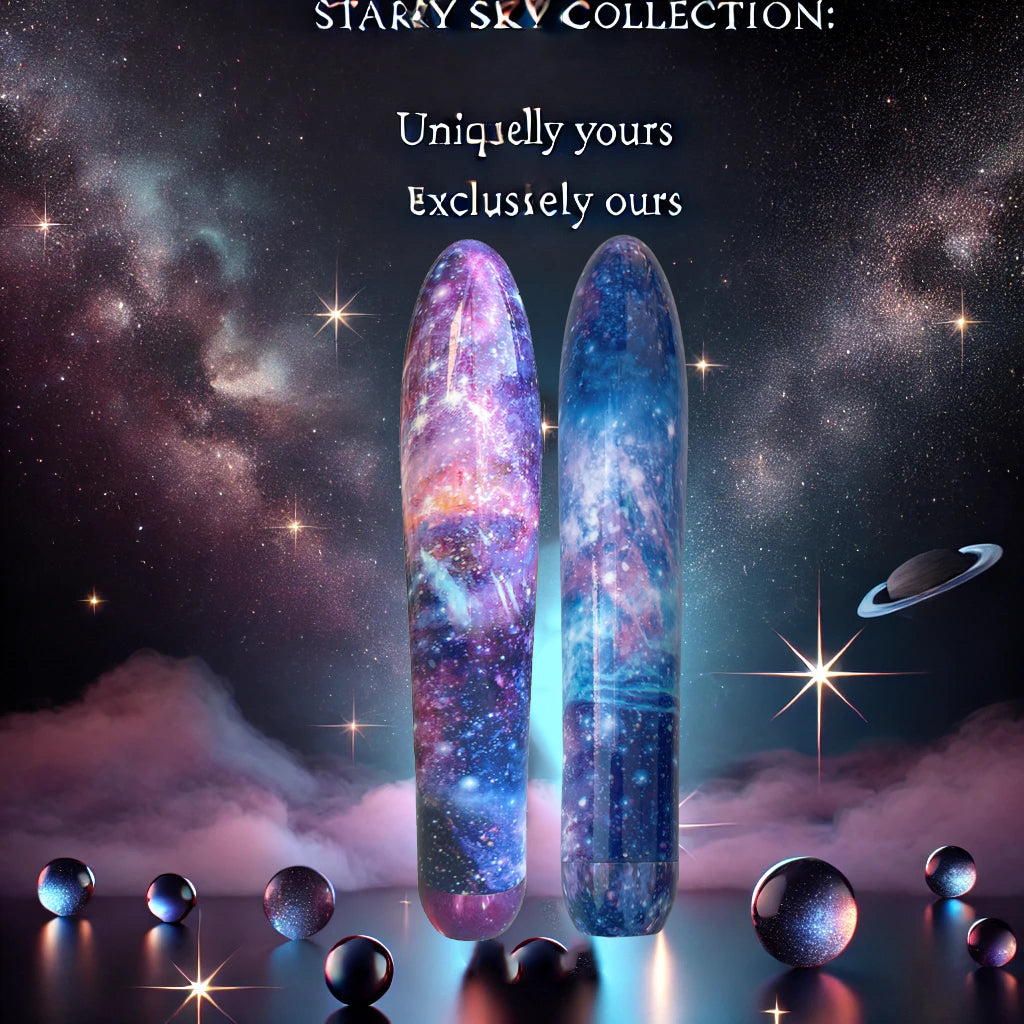 Collectible Cosmic Personal Handheld Massager – Galaxy Design Unique Self-Care Gift With Velvet Storage Bag