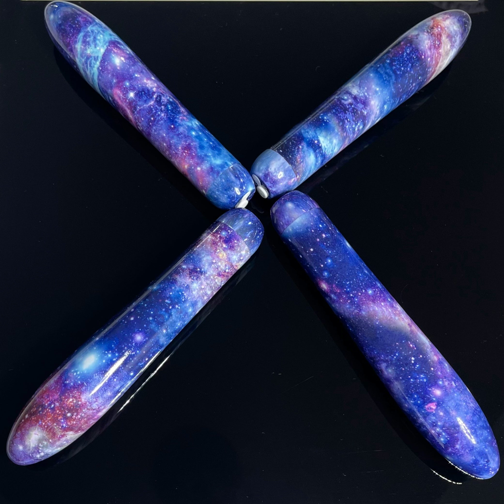 Collectible Cosmic Personal Handheld Massager – Galaxy Design Unique Self-Care Gift With Velvet Storage Bag