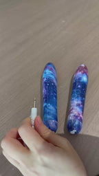 Perfect Gift - Bundle Set 3 Pieces Collectible Cosmic Personal Handheld Massager – Galaxy Design Unique Self-Care Gift With Velvet Storage Bag